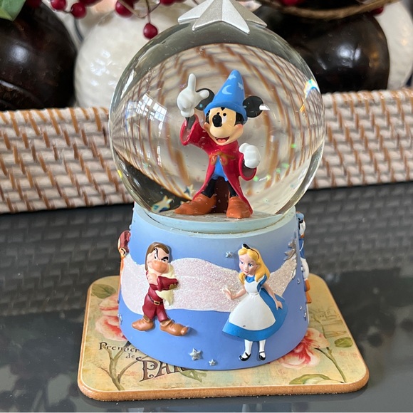 Disney Store Mickey Mouse Sorcerer’s Apprentice Fantasia Snow Globe Alice Bambi - Picture 1 of 7